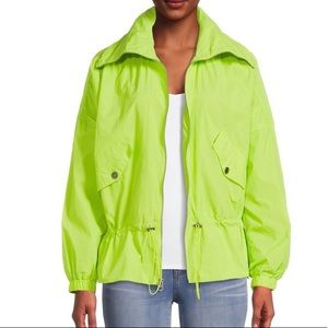 Lucky Brand Lime cropped anorak waterproof windbreaker size S
